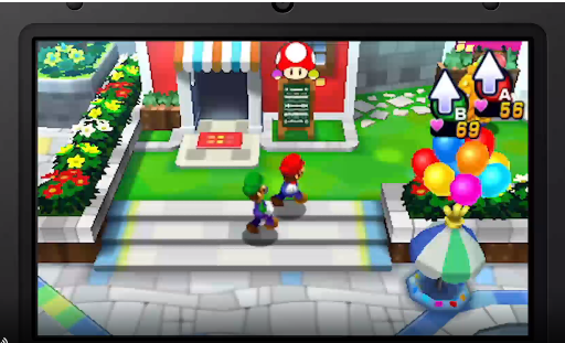 Mario-Luigi-Dream-Team_Delante-de-la-tienda