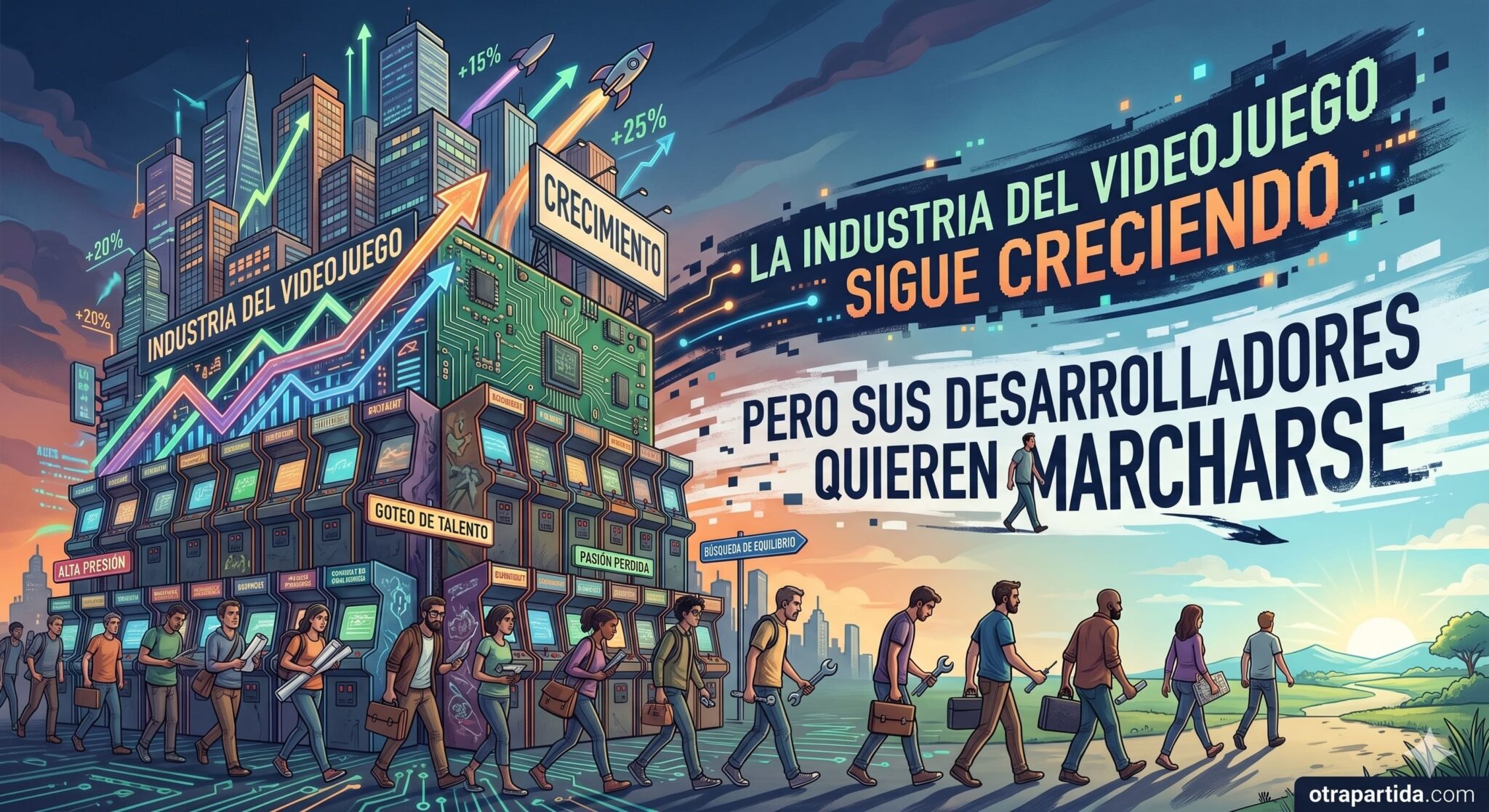 La industria del videojuego sigue creciendo, pero sus desarrolladores quieren marcharse